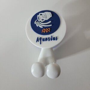 Aquarius Zodiac Suction Cup Shower Toothbrush Razer Holder‎ Bathroom Sign White